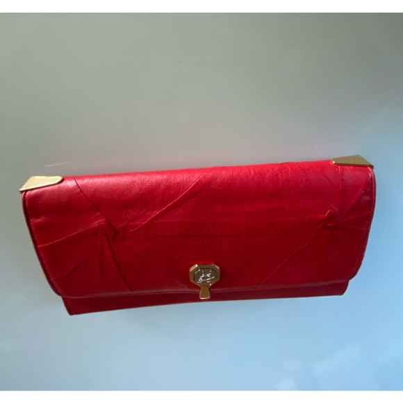 Peruzzi from Florence Italy Red Leather Wallet on Chain WOC - Picture 13 of 16